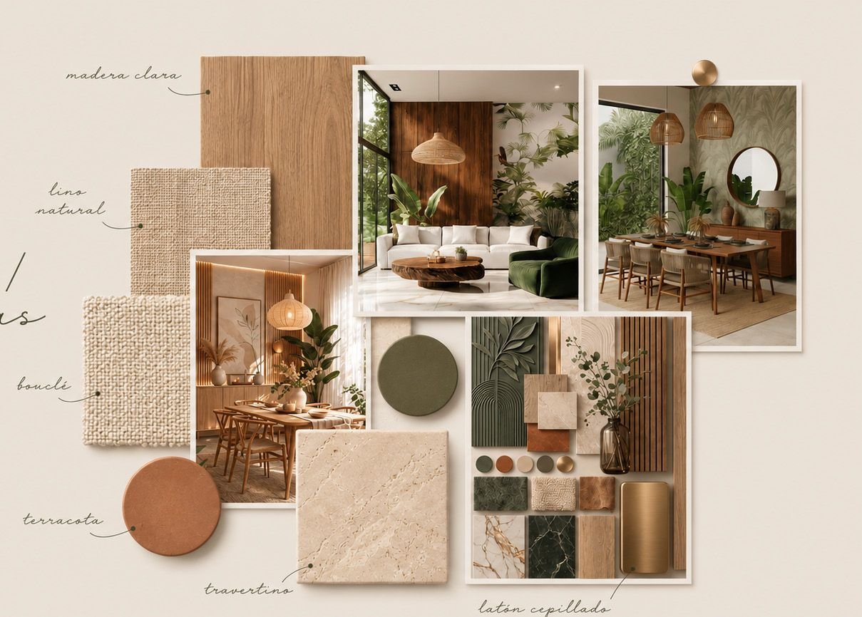 Material moodboard for Casa Tierra Serena
